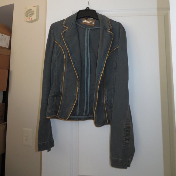 Galliano Fitted Belted Denim Jacket - Picture 4 of 10